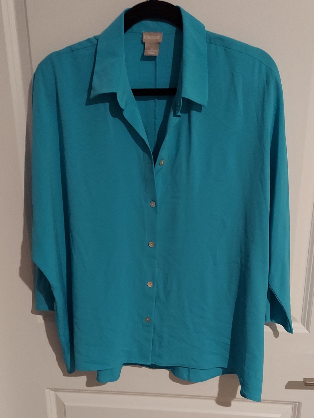 Lands' End Men's Bright Teal Button-Down Shirt